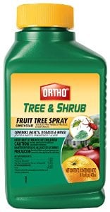 Bottle of Ortho® Tree & Shrub Fruit Tree Spray.