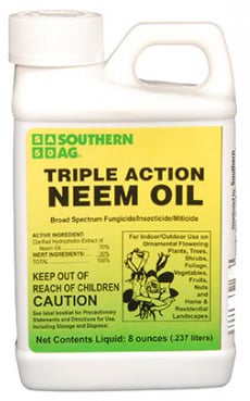 Bottle of Triple Action Neem Oil.